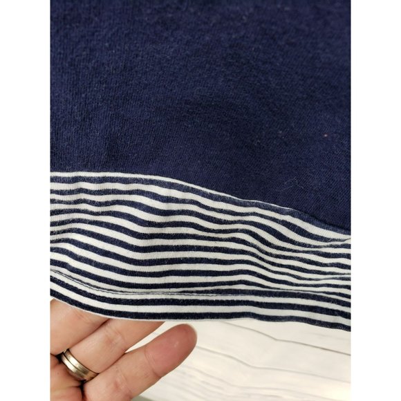 Old Navy navy Blue sailor Small striped bow neck long‎ sleeve shirt - Picture 5 of 8